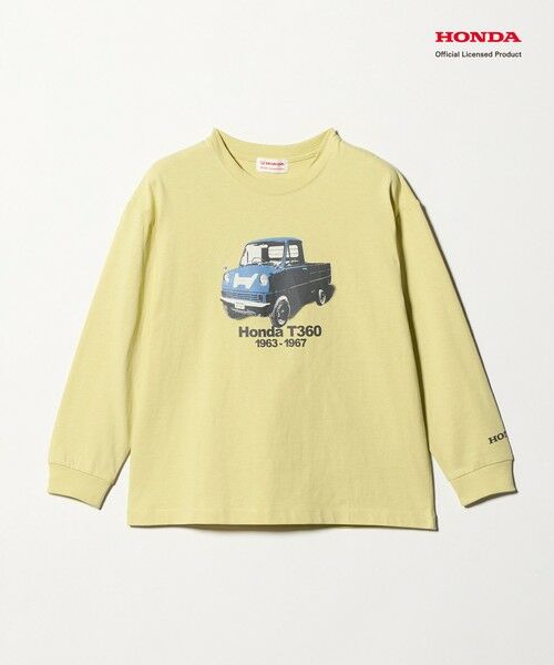 green label relaxing / グリーンレーベル リラクシング カットソー | 【別注】＜URBAMENT＞Honda ロングスリーブ Tシャツ / キッズ 140cm-150cm（YELLOW）