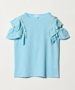 green label relaxing / グリーンレーベル リラクシング カットソー | ショルダースリット フリルTシャツ / キッズ  140cm-160cm