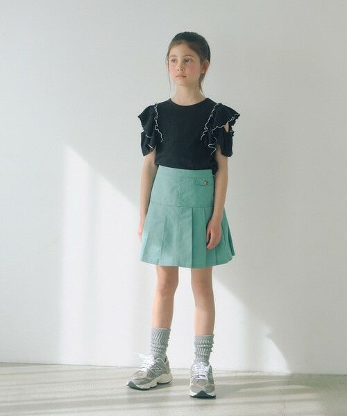 green label relaxing / グリーンレーベル リラクシング カットソー | ショルダースリット フリルTシャツ / キッズ  140cm-160cm | 詳細2
