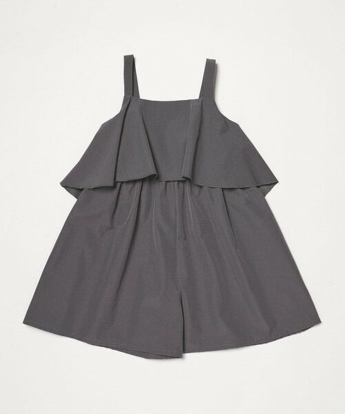 green label relaxing / グリーンレーベル リラクシング サロペット・オールインワン | ラッフルサロペット/ キッズ 140cm-150cm（DK.GRAY）