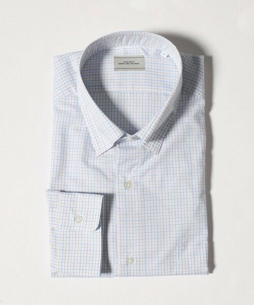 green label relaxing / グリーンレーベル リラクシング シャツ・ブラウス | エブリット TC パナマ チェック スナップ ボタンダウン シャツ -イージーアイロン・通気性-（LT.BLUE）