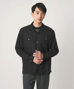 green label relaxing / グリーンレーベル リラクシング シャツ・ブラウス | レーヨン リネン フラップポケット オープンカラー シャツ