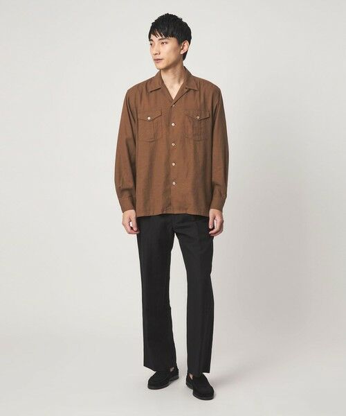 green label relaxing / グリーンレーベル リラクシング シャツ・ブラウス | レーヨン リネン フラップポケット オープンカラー シャツ | 詳細5