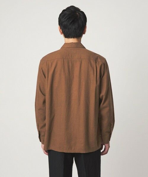 green label relaxing / グリーンレーベル リラクシング シャツ・ブラウス | レーヨン リネン フラップポケット オープンカラー シャツ | 詳細8