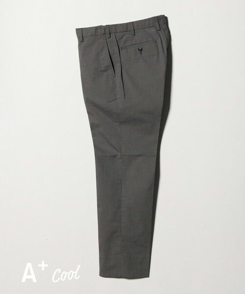 green label relaxing / グリーンレーベル リラクシング スラックス・ドレスパンツ | A+ COOL シャークスキン スタンダード アジャスター NP スラックス -ストレッチ・接触冷感・クリースキープ-（MD.GRAY）