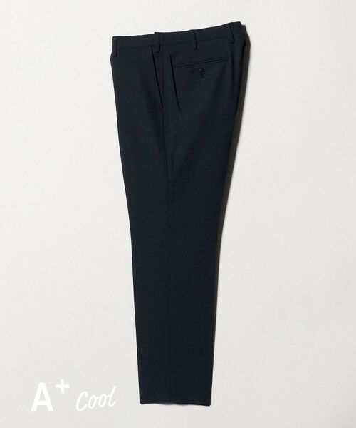 green label relaxing / グリーンレーベル リラクシング スラックス・ドレスパンツ | A+ COOL ポリエステル バーズアイ スタンダード アジャスター NP スラックス -ウォッシャブル・ストレッチ・接触冷感・吸水速乾-（NAVY）
