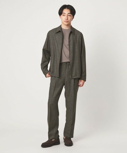 green label relaxing / グリーンレーベル リラクシング スラックス・ドレスパンツ | TW リネン デニムライク 01 ワイド 1プリーツ スラックス セットアップパンツ | 詳細12