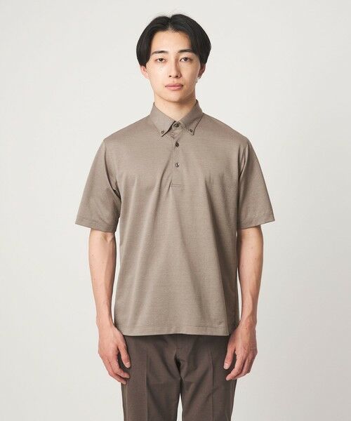 green label relaxing / グリーンレーベル リラクシング ポロシャツ | コットン ポリエステル ジャカード ナロー ボタンダウン ポロシャツ | 詳細8