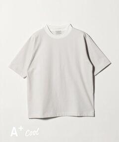 green label relaxing / グリーンレーベル リラクシング Tシャツ | A+ COOL ミジンボーダー ビズ クルーネック カットソー Tシャツ -接触冷感・吸水速乾-