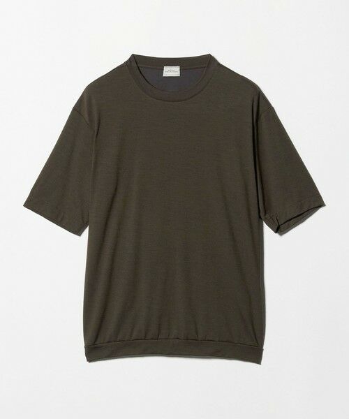 green label relaxing / グリーンレーベル リラクシング Tシャツ | ウールナイロン テーラード クルーネック Tシャツ ウールT（DK.BROWN）