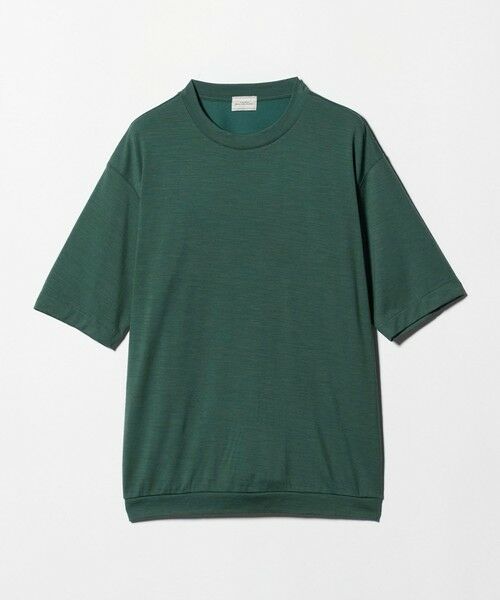 green label relaxing / グリーンレーベル リラクシング Tシャツ | ウールナイロン テーラード クルーネック Tシャツ ウールT（OLIVE）