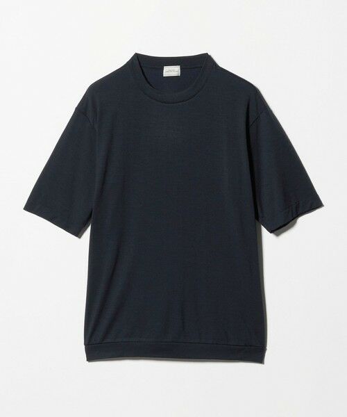 green label relaxing / グリーンレーベル リラクシング Tシャツ | ウールナイロン テーラード クルーネック Tシャツ ウールT（NAVY）
