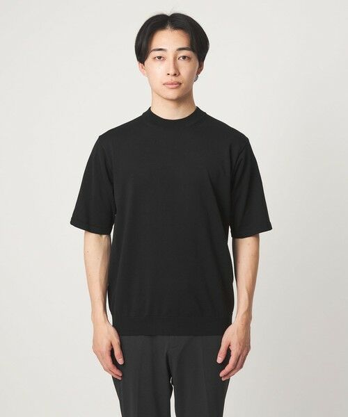 green label relaxing / グリーンレーベル リラクシング ニット・セーター | MTB コットン ハイゲージ モックネック ニット Tシャツ | 詳細3