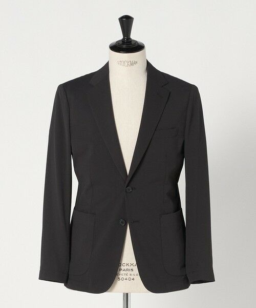 green label relaxing / グリーンレーベル リラクシング テーラードジャケット | A+ ラッカンジャージ 2B スタンダード セットアップジャケット -ウォッシャブル・ストレッチ・吸水速乾-（DK.GRAY）