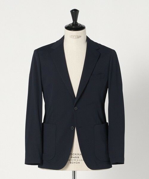 green label relaxing / グリーンレーベル リラクシング テーラードジャケット | A+ ラッカンジャージ 2B スタンダード セットアップジャケット -ウォッシャブル・ストレッチ・吸水速乾-（NAVY）