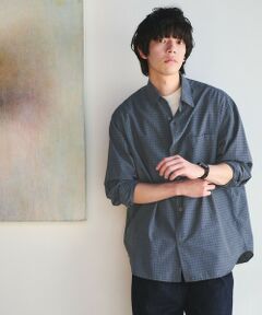 green label relaxing / グリーンレーベル リラクシング シャツ・ブラウス | ナイロン コットン チェック ジャストルーズ 長袖 シャツ