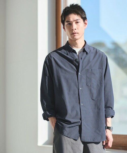 green label relaxing / グリーンレーベル リラクシング シャツ・ブラウス | ナイロン コットン チェック ジャストルーズ 長袖 シャツ | 詳細2