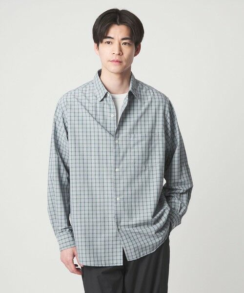 green label relaxing / グリーンレーベル リラクシング シャツ・ブラウス | ナイロン コットン チェック ジャストルーズ 長袖 シャツ | 詳細26