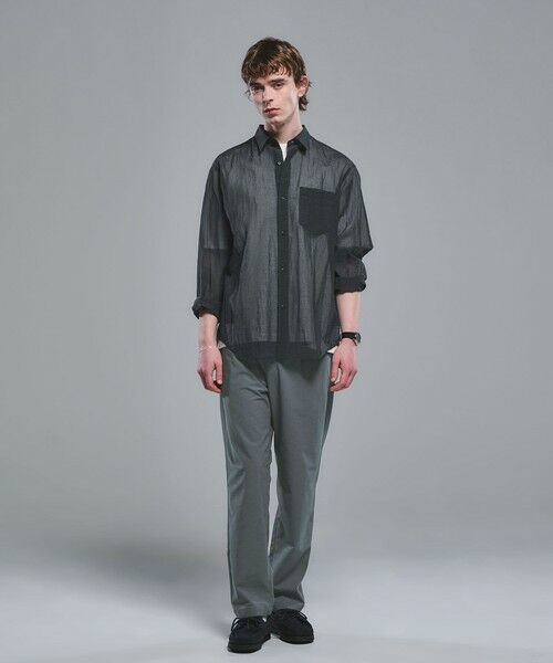 green label relaxing / グリーンレーベル リラクシング シャツ・ブラウス | ナイロン シアー リップストップ 長袖 ジャストルーズ シャツ | 詳細1