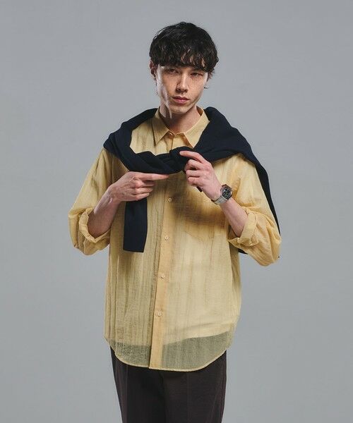 green label relaxing / グリーンレーベル リラクシング シャツ・ブラウス | ナイロン シアー リップストップ 長袖 ジャストルーズ シャツ | 詳細14