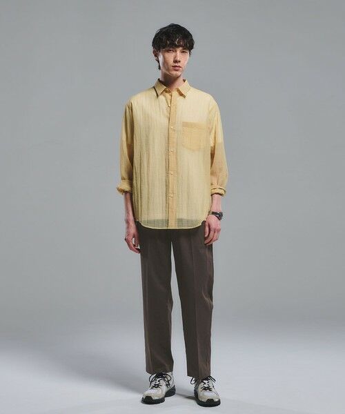 green label relaxing / グリーンレーベル リラクシング シャツ・ブラウス | ナイロン シアー リップストップ 長袖 ジャストルーズ シャツ | 詳細15