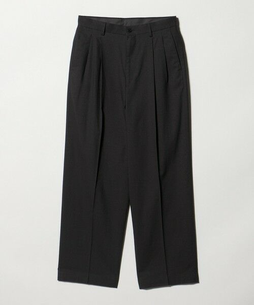 green label relaxing / グリーンレーベル リラクシング その他パンツ | TR 和紙 2プリーツ スラックス W4（DK.GRAY）