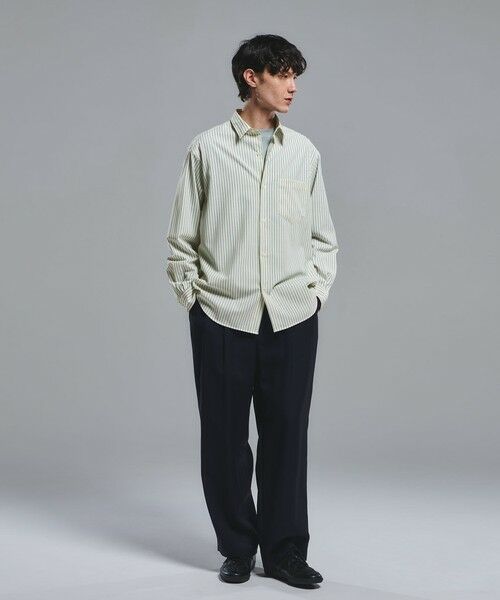 green label relaxing / グリーンレーベル リラクシング スラックス・ドレスパンツ | FINE BASIC トリアセテート ウール  2P ワイド スラックス パンツ W4 | 詳細10