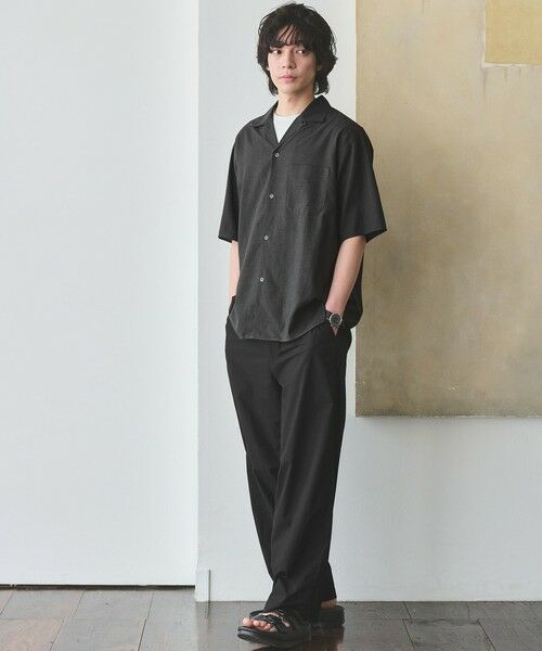 green label relaxing / グリーンレーベル リラクシング シャツ・ブラウス | TR 和紙 オープンカラー 半袖 シャツ | 詳細1