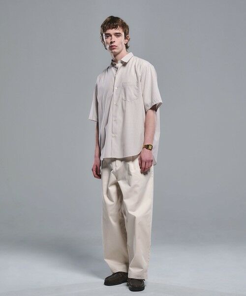 green label relaxing / グリーンレーベル リラクシング シャツ・ブラウス | ウォッシャブルトロ パターン ジャスト ルーズ 半袖 シャツ -ウォッシャブル・ストレッチ- | 詳細1