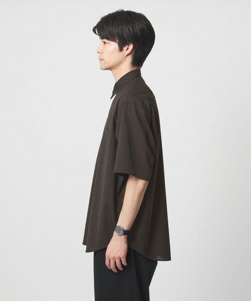 green label relaxing / グリーンレーベル リラクシング シャツ・ブラウス | ウォッシャブルトロ パターン ジャスト ルーズ 半袖 シャツ -ウォッシャブル・ストレッチ- | 詳細9