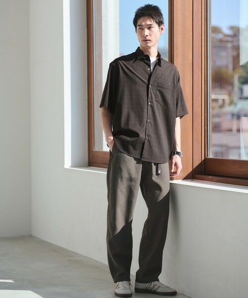 green label relaxing / グリーンレーベル リラクシング シャツ・ブラウス | ウォッシャブルトロ パターン ジャスト ルーズ 半袖 シャツ -ウォッシャブル・ストレッチ- | 詳細5