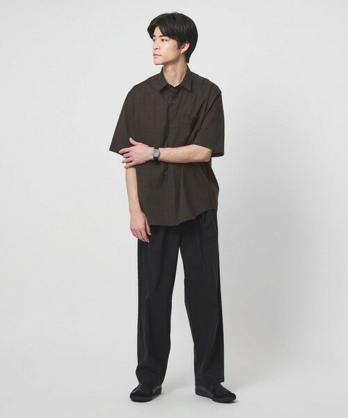 green label relaxing / グリーンレーベル リラクシング シャツ・ブラウス | ウォッシャブルトロ パターン ジャスト ルーズ 半袖 シャツ -ウォッシャブル・ストレッチ- | 詳細7