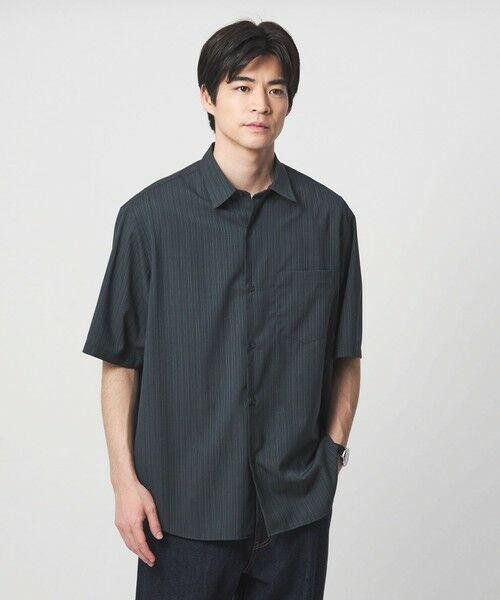 green label relaxing / グリーンレーベル リラクシング シャツ・ブラウス | ウォッシャブルトロ パターン ジャスト ルーズ 半袖 シャツ -ウォッシャブル・ストレッチ- | 詳細17