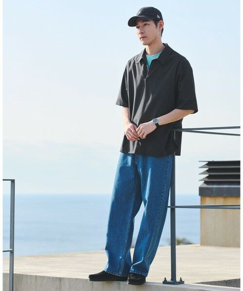 green label relaxing / グリーンレーベル リラクシング シャツ・ブラウス | ウォッシャブルトロ スキッパー 半袖 シャツ プルオーバー -ウォッシャブル・ストレッチ- | 詳細1