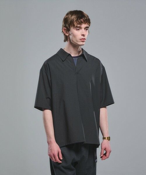 green label relaxing / グリーンレーベル リラクシング シャツ・ブラウス | ウォッシャブルトロ スキッパー 半袖 シャツ プルオーバー -ウォッシャブル・ストレッチ- | 詳細2