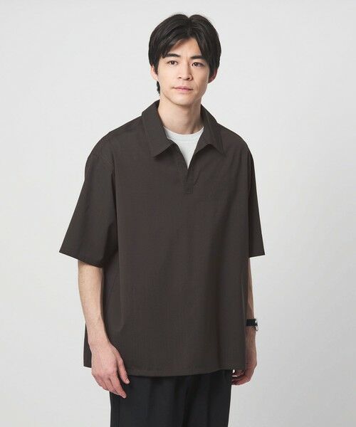 green label relaxing / グリーンレーベル リラクシング シャツ・ブラウス | ウォッシャブルトロ スキッパー 半袖 シャツ プルオーバー -ウォッシャブル・ストレッチ- | 詳細8