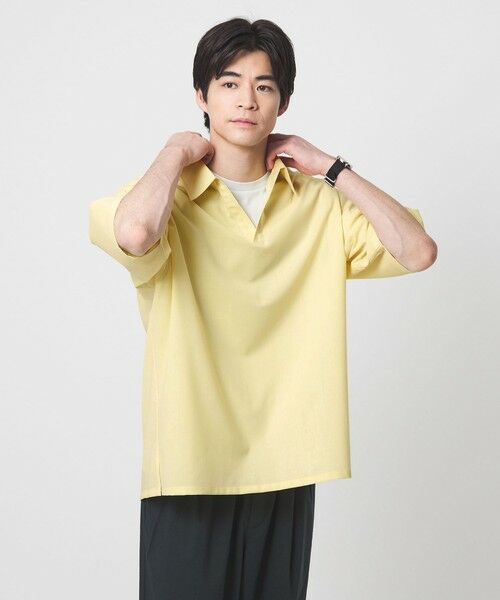 green label relaxing / グリーンレーベル リラクシング シャツ・ブラウス | ウォッシャブルトロ スキッパー 半袖 シャツ プルオーバー -ウォッシャブル・ストレッチ- | 詳細14