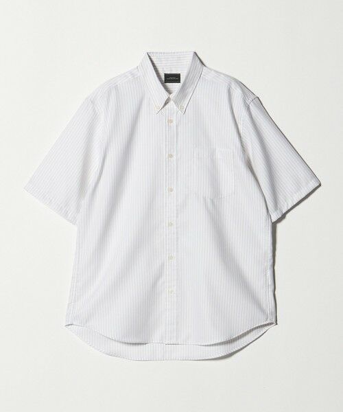green label relaxing / グリーンレーベル リラクシング シャツ・ブラウス | W/R オックス ボタンダウン 半袖 シャツ(LT.GRAY)