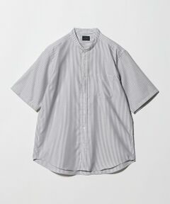 green label relaxing / グリーンレーベル リラクシング シャツ・ブラウス | W/R オックスフォード ストライプ バンドカラー 半袖 シャツ