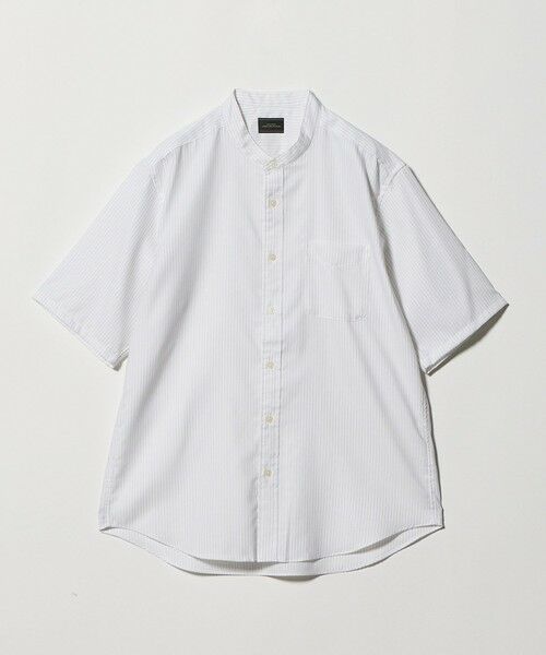 green label relaxing / グリーンレーベル リラクシング シャツ・ブラウス | W/R オックスフォード ストライプ バンドカラー 半袖 シャツ | 詳細4