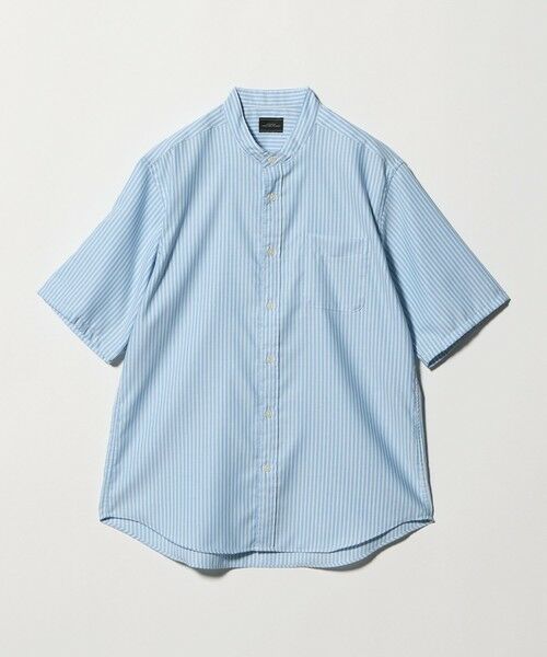 green label relaxing / グリーンレーベル リラクシング シャツ・ブラウス | W/R オックスフォード ストライプ バンドカラー 半袖 シャツ | 詳細12