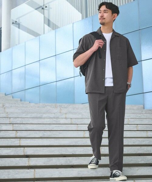 green label relaxing / グリーンレーベル リラクシング シャツ・ブラウス | 【WEB限定】JUST fit トロピカル セットアップ シャツ＆スラックス -2WAYストレッチ-（DK.GRAY）