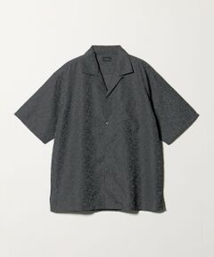 green label relaxing / グリーンレーベル リラクシング シャツ・ブラウス | リネンライク ジャガード オープンカラー 半袖 シャツ