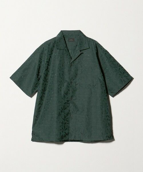green label relaxing / グリーンレーベル リラクシング シャツ・ブラウス | リネンライク ジャガード オープンカラー 半袖 シャツ | 詳細6