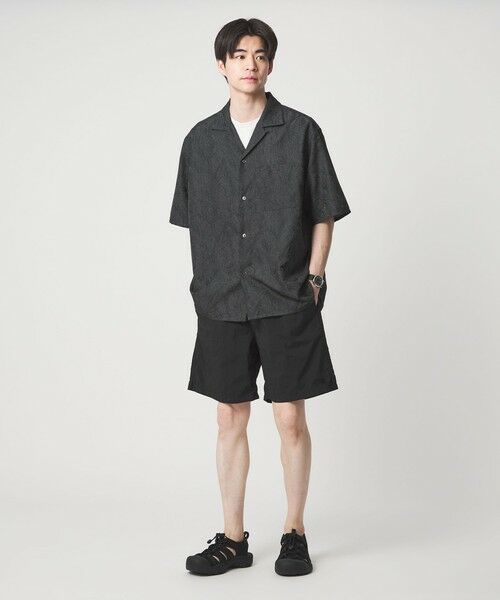 green label relaxing / グリーンレーベル リラクシング シャツ・ブラウス | リネンライク ジャガード オープンカラー 半袖 シャツ | 詳細11