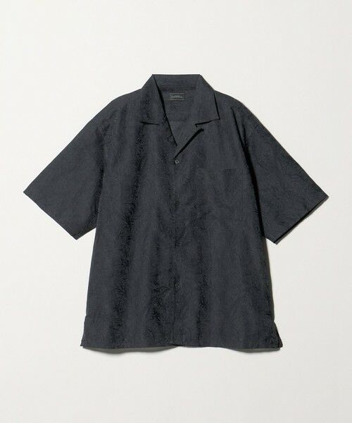 green label relaxing / グリーンレーベル リラクシング シャツ・ブラウス | リネンライク ジャガード オープンカラー 半袖 シャツ | 詳細12