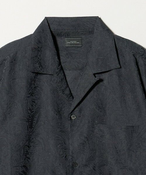 green label relaxing / グリーンレーベル リラクシング シャツ・ブラウス | リネンライク ジャガード オープンカラー 半袖 シャツ | 詳細14