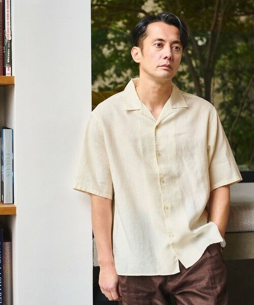 green label relaxing / グリーンレーベル リラクシング シャツ・ブラウス | リネン ポプリン オープンカラー 半袖 シャツ | 詳細2