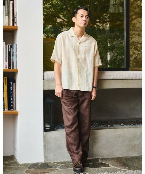 green label relaxing / グリーンレーベル リラクシング シャツ・ブラウス | リネン ポプリン オープンカラー 半袖 シャツ | 詳細3