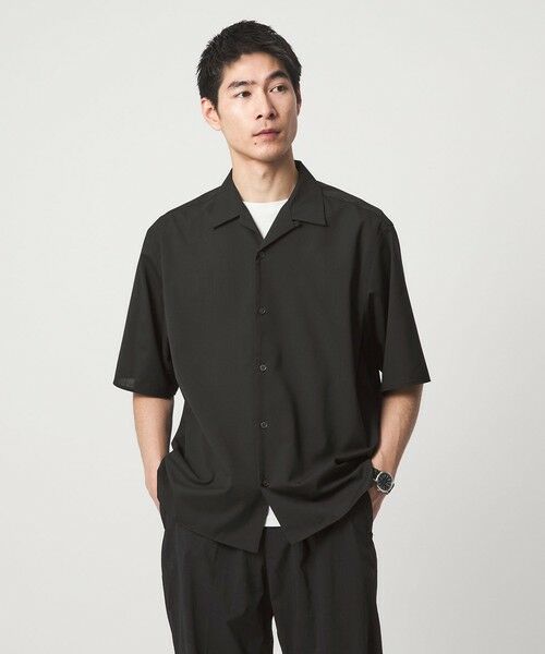 green label relaxing / グリーンレーベル リラクシング シャツ・ブラウス | ウォッシャブルトロ オープンカラー シャツ -ストレッチ- | 詳細1